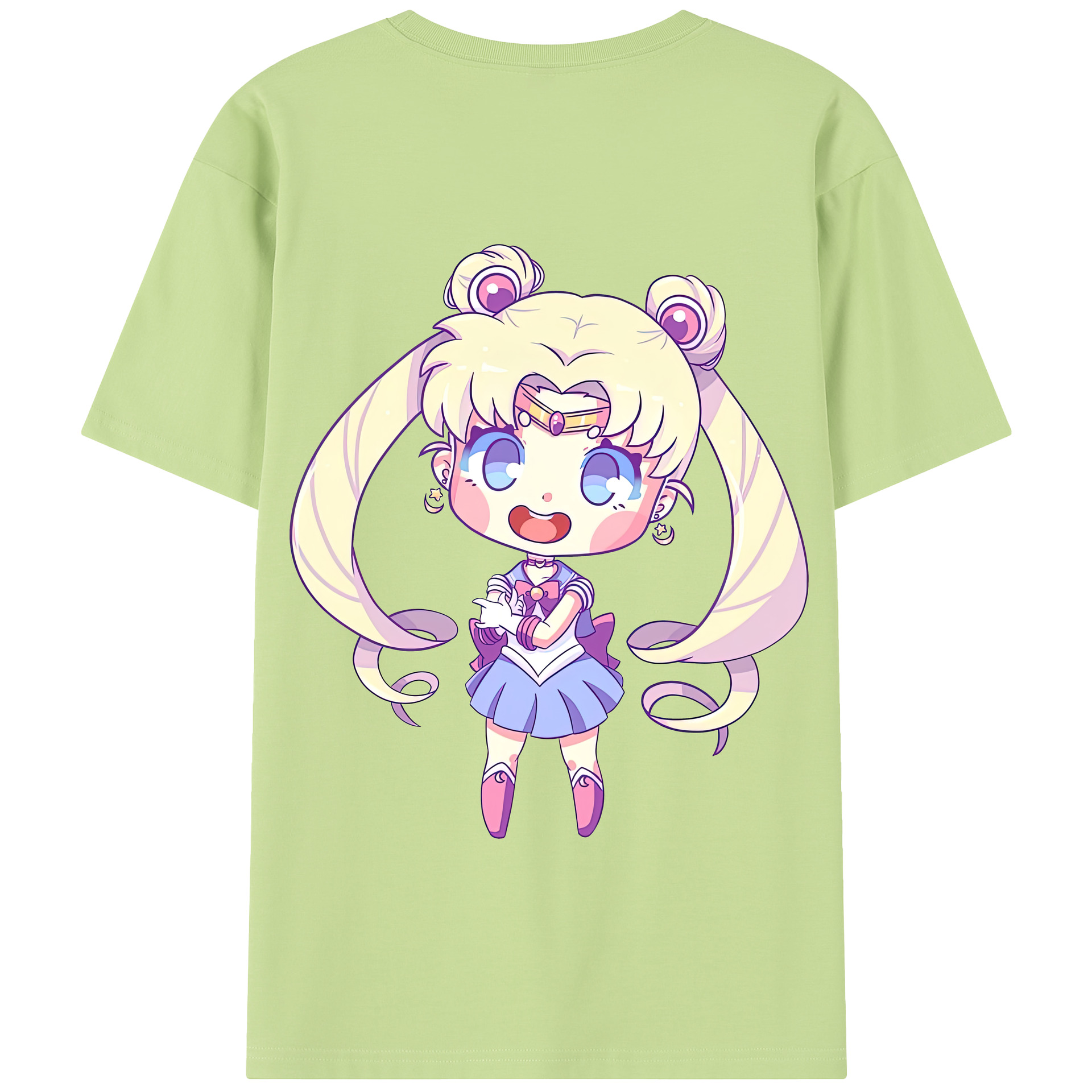 （画像用） 美少女戦士セーラームーン 月野 うさぎ つきの うさぎ Sailor Moon Tsukino Usagi 綿100％半袖Tシャツ（背面プリント）